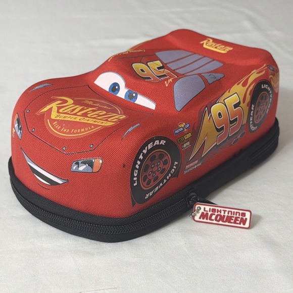 Pixar Cars Lightning McQueen 95 Rust-Eze 3D Zip Pencil Case Disney Store - Picture 11 of 16